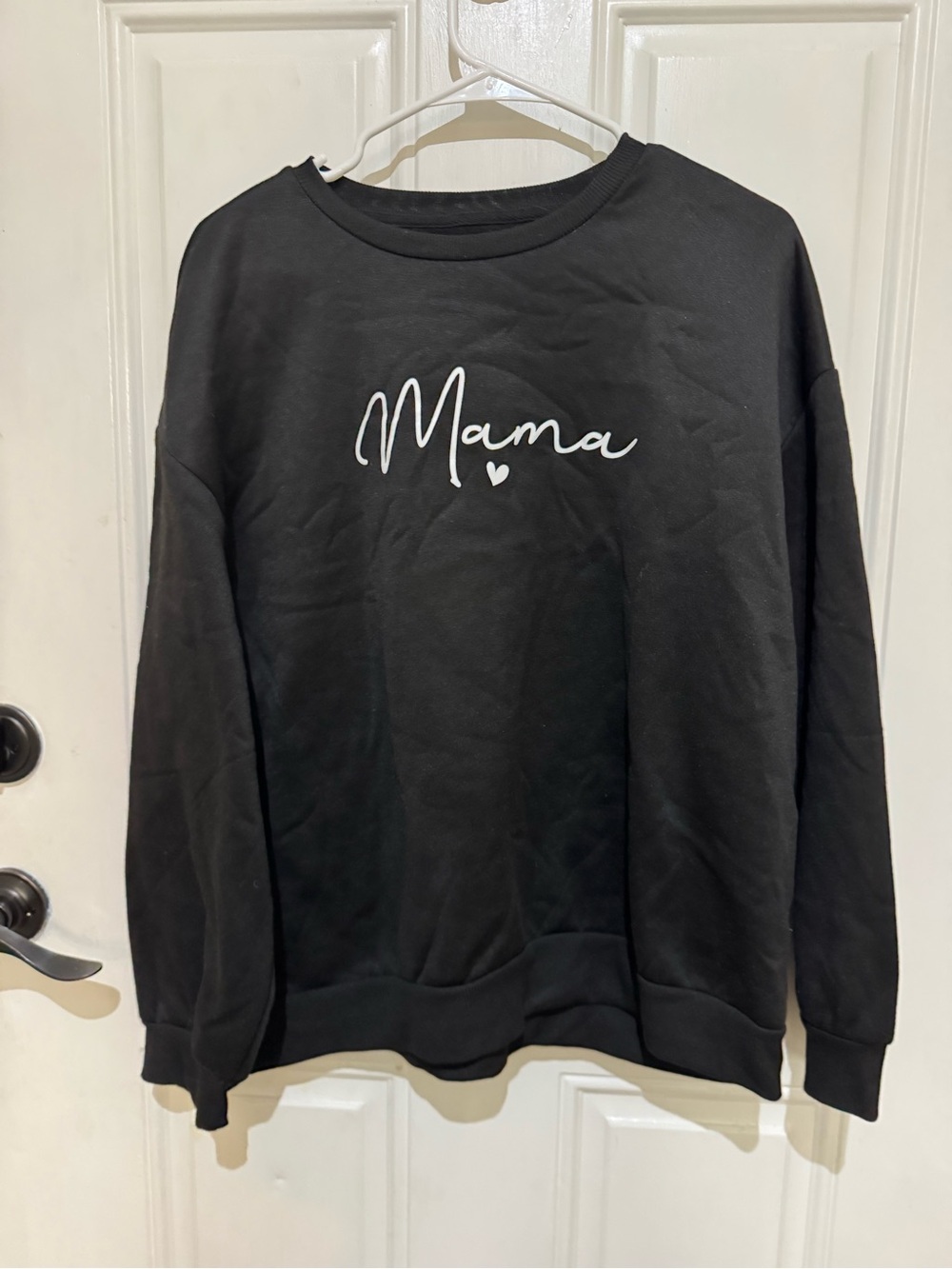 SHEIN Black "Mama" Script Crewneck Sweatshirt